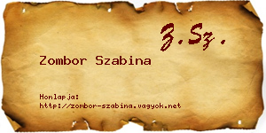 Zombor Szabina névjegykártya